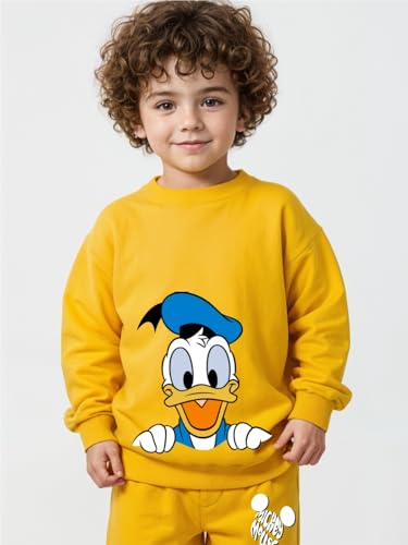 Image of Minicult Kids Cotton Co-ords Full Sleeve Sweatshirt and Pant Set with Character Print