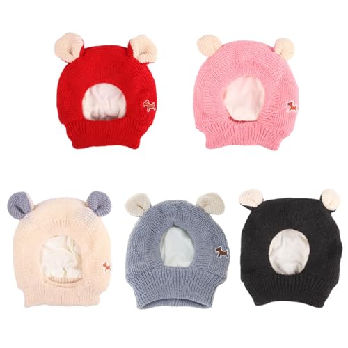 BUBEFSKD Stricken Für Hund Katzen Cosplay Kostüm Häkeln Haustier Cartoon Ohr Haustier Party Dressingup Outdoor Walking Einstellbar Für Hunde Gestrickt