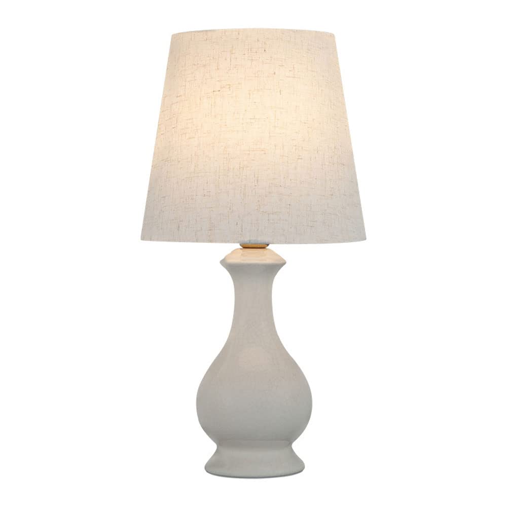 SGKOMN 18.9" Ceramic Table Lamp Cracked Glaze Ceramic Transitional Bedside Desk Nightstand Lamp For Bedroom Living Room Office College Bookcase