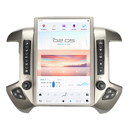 NAKEVICH 14.4 Inch Qualcomm Android 11 Car Radio for Chevrolet Silverado GMC Sierra 2014-2019 Stereo Upgrade Tesla Style Dash 2K IPS Touch Screen Android Auto GPS Navigation Multimedia Play