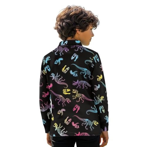 Kids Fall Golf Outfits 3-16Y Boys 1/4 Button Collared Tennis Shirts Comfy Long Sleeve Workout Tops Activewear2