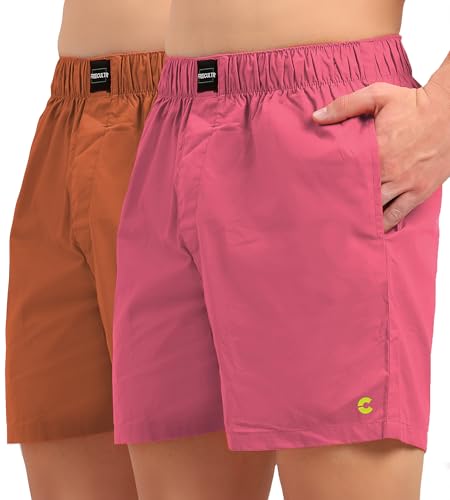 Image of Freecultr Cotton Boxer Shorts for Men Dual Pockets Moisture Wicking Microfibre | Regular Fit | Breathable & Comfortable Half Short Pants Ultrasoft Waistband