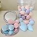 50 PCS Small Mini Makeup Sponges and Powder Puff with Makeup Mirror, Multi Colored Beauty Blender Makeup Sponge Facial Makeup Tools (Makeup Sponge egg)