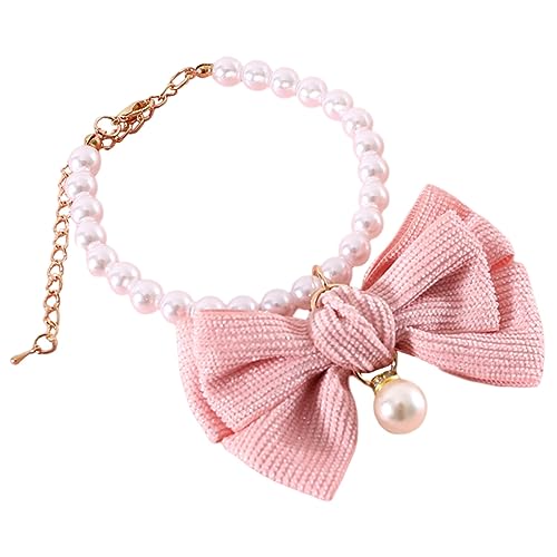 Collar de gato resistente al desgaste con lazo elegante y perlas 2