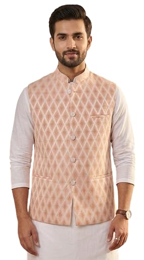 Men's Nehru Jacket (Modi Waistcoat) with Inner Pocket | Comfortable Inner Lining | Bandhgala Sleeveless Regular Fit | Festive, Wedding & Casual Wear-image-49
