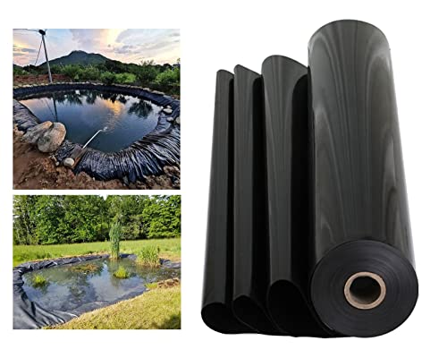 Revestimiento de estanque de 0,4 mm Revestimiento de estanque de jardín negro Membrana impermeable para estanque pequeño Fuente de jardín de estanque de peces 2x2m 2x4m 3x3m 3x10m 4x5m 4x12m 5x5m 6x8m