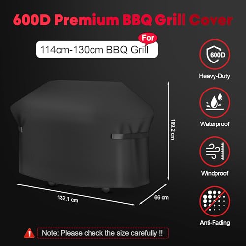 Sonharlar Grillabdeckung Wetterfest 132 cm - 7106 Grillabdeckungen für Weber Spirit 300 Serie, PU abdeckhaube für Weber Spirit E310, E315, E330 and Spirit ii E310(132 L x 66 W x 109 H cm)