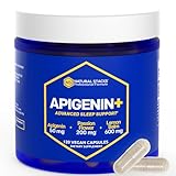 NATURAL STACKS Apigenin Supplement for Sleep - 50mg Apigenin & 600mg Lemon Balm - Melatonin Free Sleep Aid - with Passion Flower Extract for Stress Relief - 120 Lemon Balm Capsules