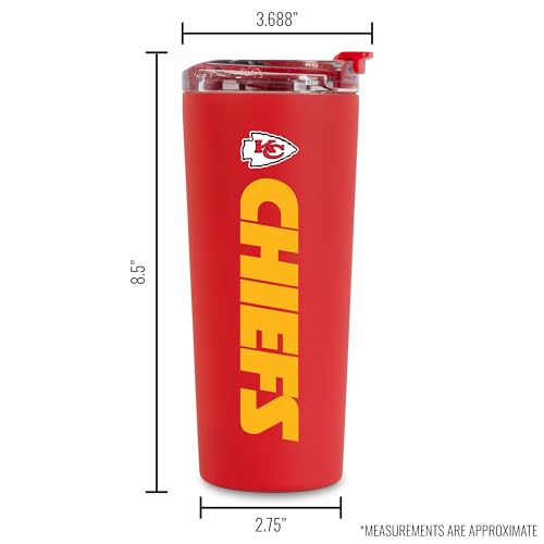 Image of Rico Industries NFL Football 24oz Stainless Steel Tumbler with Lid and Dual Functioning Lid