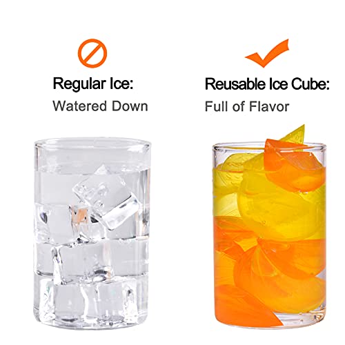 Shengqipc Reusable Freezable Plastic Ice Cubes, 60 Pack Cute Fruit Shaped Dry Ice Cubes For Restaurants, Bars And Family Use (Orange, Lemon) #TOP5