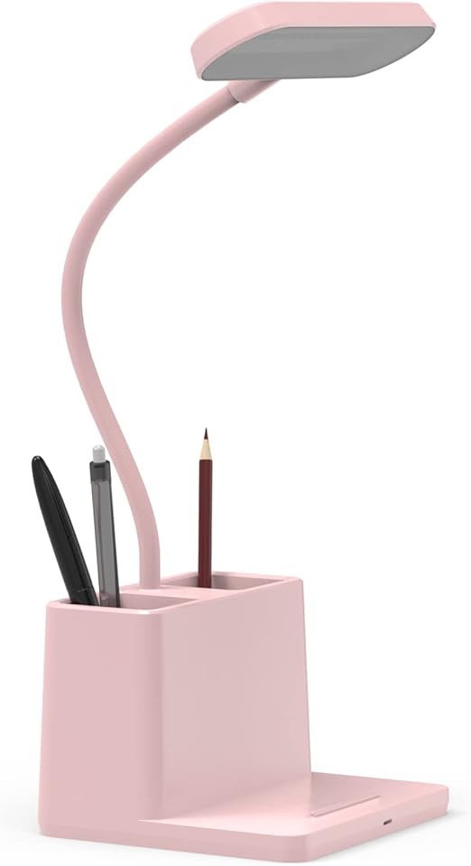 AXX Cute Desk Lamp, Pink Desk Light for Kids, Women, Teen Girls, LED