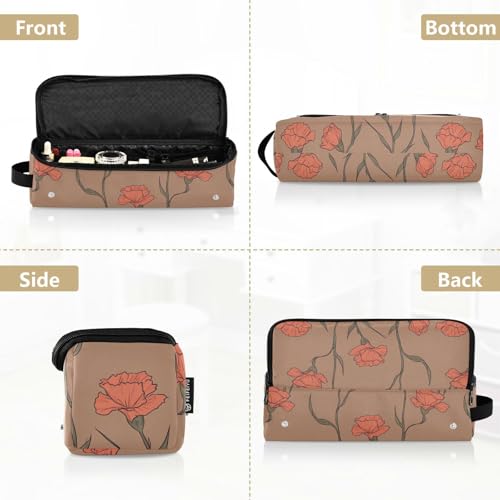 Bolsa de Viaje para Herramientas de Cabello Naranja con Flores, Resistente al Calor, Organizador Impermeable para Plancha, Rizadora y Secador miniatura 5