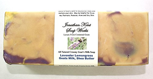 Jonathan Kent Goats Milk SOAP LOAF – LAVENDER LEMONGRASS with Creamy 100% Farm Fresh Goats Milk & Shea Butter, NO WATER. Large 3 to 3.5 Pound Loaf. With Creamy Butterfat, Moisturize & Clean your Skin.