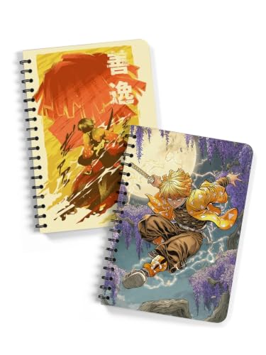 Image of ComicSense.xyz Anime Sketchbook Thunder Warrior, Thunder Breathing Printed A5 Spiral Drawing Sketch Book Unruled for Kids Students Gift (Pack of 2)
