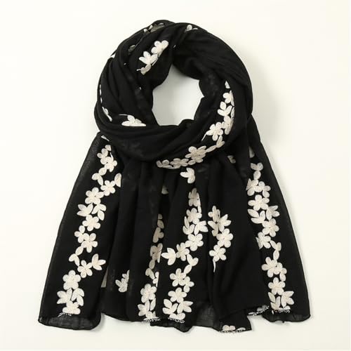 Large Scarf for Women Flower Embroidered Pashmina Scarves Spring Fall Fashion Shawl Wraps2