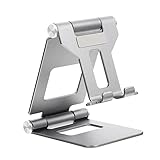 Homoyoyo Mobile Phone Holder Phone Tripod Smart Phone Holder Folding Bracket Kickstand for Phone Desktop Phone Stand Phone Holder for Desk Phone Mount Car Phone Mount Aluminum Alloy Grey