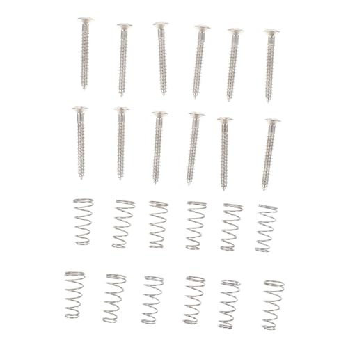 CORHAD 1 セット ピックアップスクリュー アコースティックギターのピックアップ エレキギタースクリューキット ネックプレート ネジ スプリング ネジ黒 金属 Silver