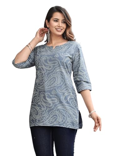 Image of Cotton Printed Short Kurti for Women