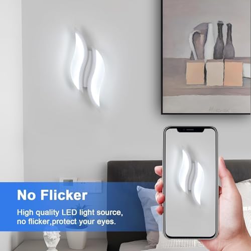 COMELY Applique Murale Intérieur LED,14W 1575LM Lampe Murale Blanc Acrylique Luminaire Mural Chambre 3000k Blanc Chaud Pour Salon Escalier 40cm 97309690
