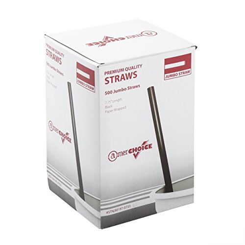 Pitillos jumbo de papel negro AmerCare, 7.75 pulgadas, pack 5000 miniatura 4