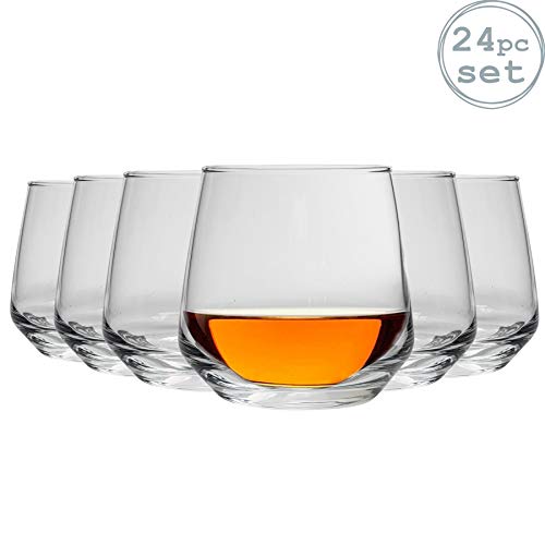 Argon Tableware Tallo - Juego de Vasos Bajos para Agua, Zumo o Whisky - 345 ml - Pack de 24