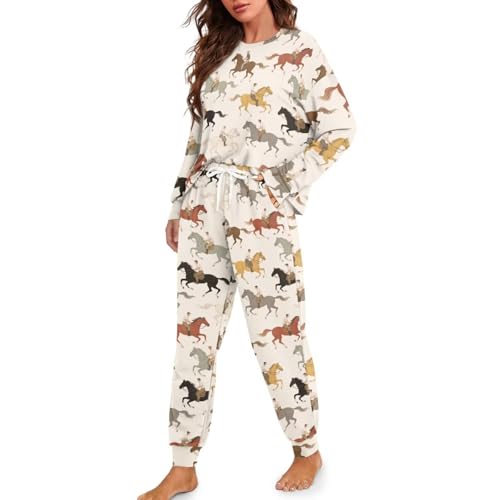 Image of Womens Lounge Set Long Sleeve Soft Pajama Sets