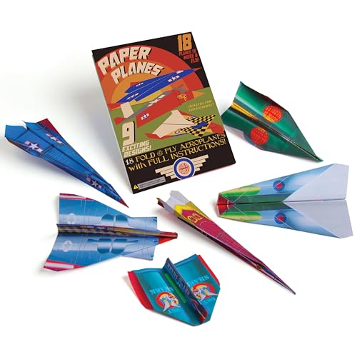 House of Marbles Paper Airplane Kit - Includes 18 Paper Airplanes for Children - Fun Folding Craft Activity Set for Parties Travel & Rainy Days - Creative Gift for Ages 4+
