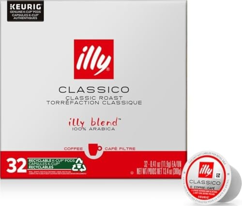 Image of illy Coffee K Cup Pods, Classico Medium Roast, 32 Count, 1 Pack