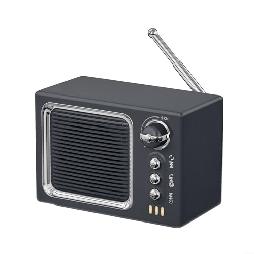Lecreatekit Mini altavoz retro, altavoz inalámbrico portátil de ruido blanco con conexión envolvente de música con acabado UV para escuchar durante más tiempo (gris)