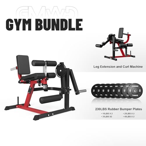 Image of GMWD Leg Extension and Curl Machine, Lower Body Special Leg Machine, Adjustable Leg Exercise Bench with Plate Loaded, Leg Rotary Extension for Thigh, Home Gym Weight Machine