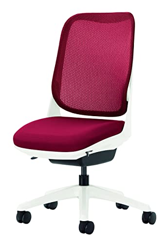 ライオン事務器 オフィスチェア アームレス ライド チェリーレッド 79803