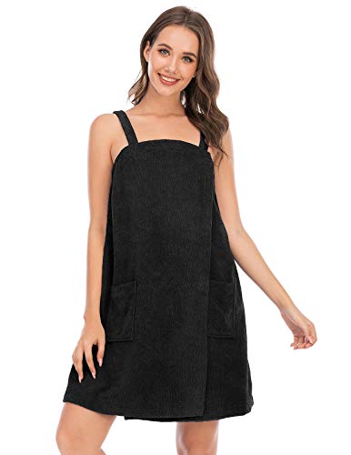Image of Veseacky Women Bath Wrap Towel for Womens Shower with Pocket Adjustable Spa Robe & Facial Headband