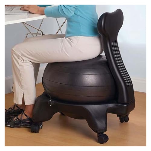 Adjustable Balance Ball Chair for Adults - Office & Home Yoga Seating with Back Support for Gym Workouts