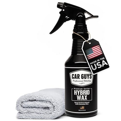 CAR GUYS Hybrid Spray Wax | Advanced Car Wax | Long Lasting and Easy To Use | Safe on All Surfaces | 18 Oz Kit with Towel