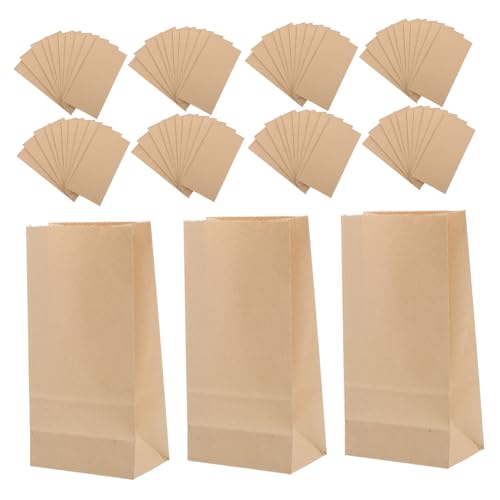 TOGEVAL 100 Piezas Bolsas Kraft Reutilizables para Almacenaje de Snacks Regalos y Embalaje Comercial Multifuncional