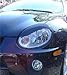 Precut Vinyl Tint EYELID Overlay for 2003-2005 Dodge Neon Headlights (Gloss Black)