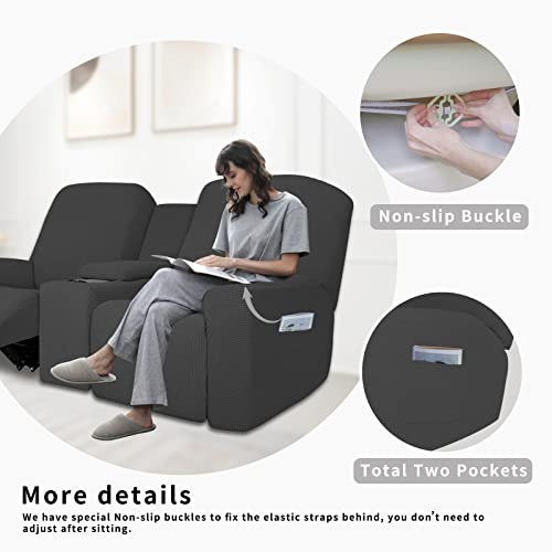 Image of Easy-Going 1 Piece Reclining Loveseat with Middle Console Slipcover