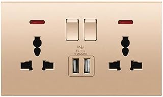 Interruptor De Luz De Pared De 220 V, Color Oro Rosa, Con Enchufe USB, Diseño De Botón De 1 Vía Y 2 Vías, Toma De 13 A, Carcasa De Plástico.