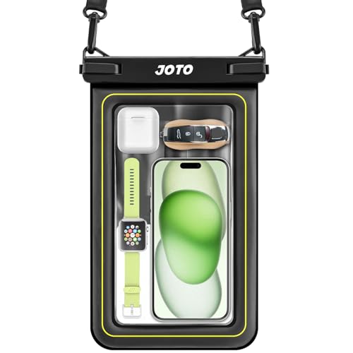 JOTO [IP68 Floatable Large Floating Waterproof Phone Pouch Up to 10', Underwater Phone Case Cellphone Dry Bag for iPhone 17 16 15 14 13 12 11 Pro Max Xs Max XR X 8 7 Plus SE/Galaxy S24 S23 S22 -Black