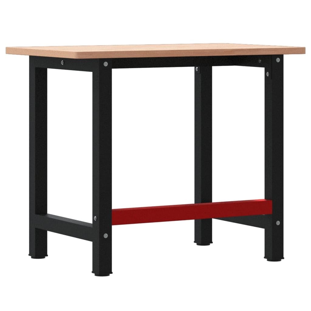 vidaXL Werkbank 100x60x81,5 cm Massivholz Buche Rechteckig, Arbeitstisch, Werkzeugbank, Werkbank Massivholz, Werktisch, Werkbank Holz, Werkbank Metall