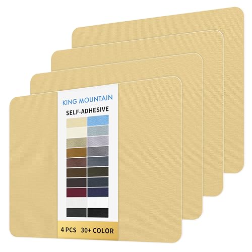KING MOUNTAIN Canvas Repair Patch 9 x11 Inch 4 Pcs Self-Adhesive Waterproof Fabric Patch for Sofas, Tents, Furniture,Tote Bags, Car Seats (Beige-1)