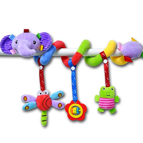 Jirafa Espiral Cochecito – Juguete Colgante De Peluche Con Sonajero – Para Recién Nacidos De 0 A 12 Meses – Estimulación Sensorial Y Cognitiva