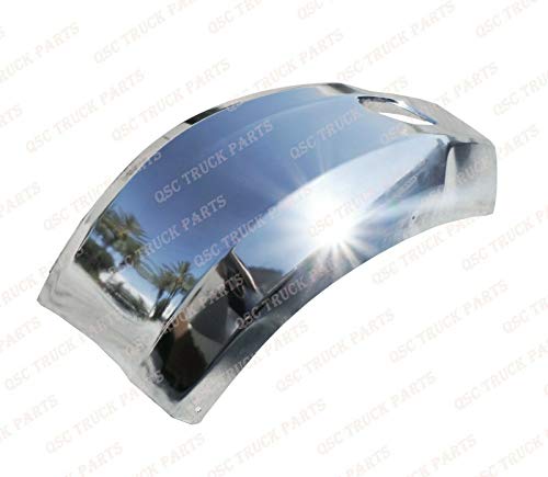 QSC Truck Parts Chrome Steel Bumper Corner Left & Right Pair w/Brackets for Kenworth T680 - Thumbnail 5