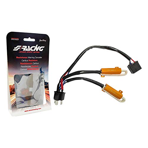 Simoni Racing 50W4 Resistenza Warning Canceller specifica per lampade a LED Attacco H4, 50W 6 Ohm con connettori