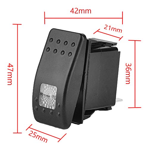 Esupport 12V 20A 3Pin Waterproof Car Boat Offroad Marine White Led Light Push Button Rocker Toggle Switch #TOP5