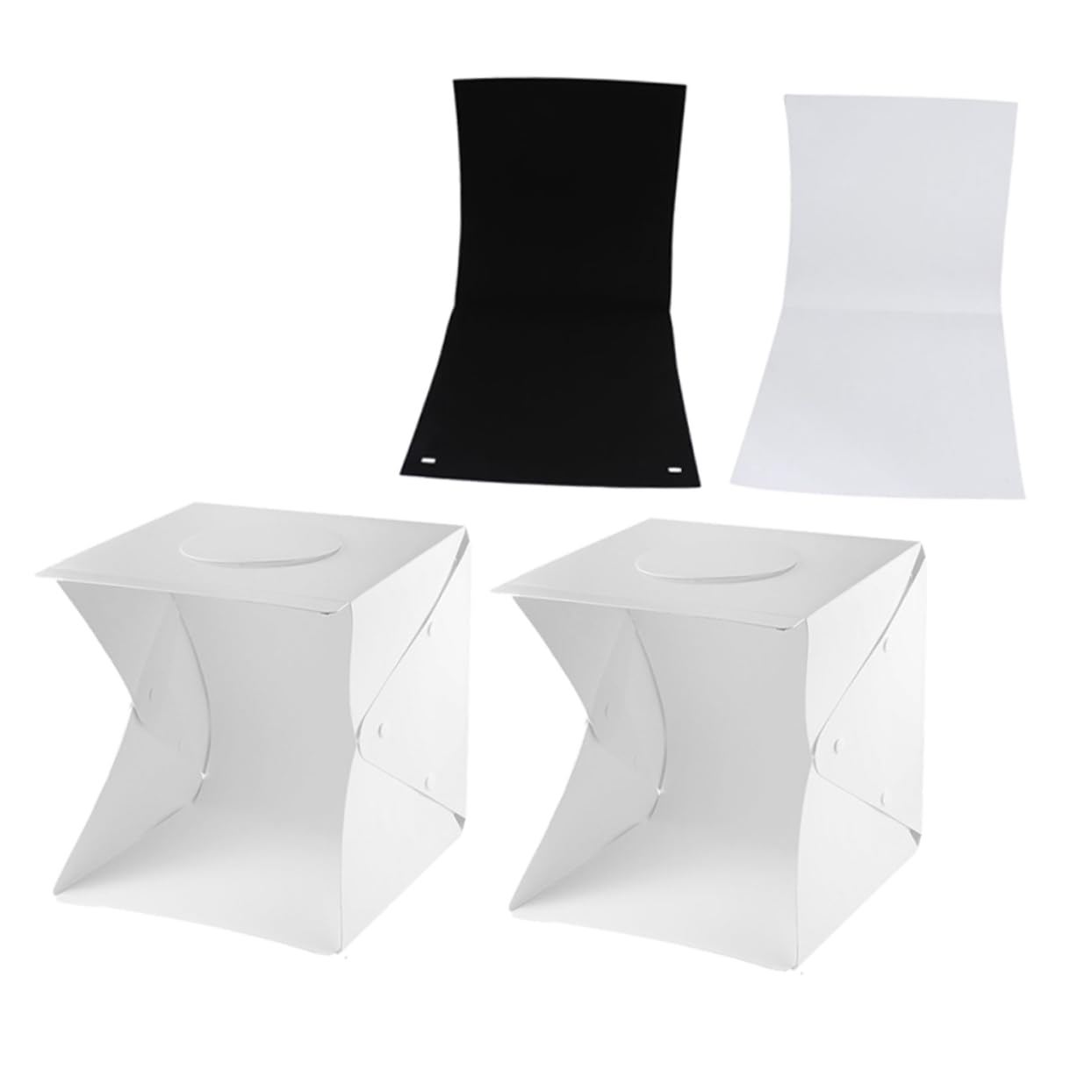 Mipcase 1 Set Portable Photography Light Box Kit with LED Lights and Dual Color Backdrops for Jewelry Cosmetics for Professional and Hobbyist Photo Shooting