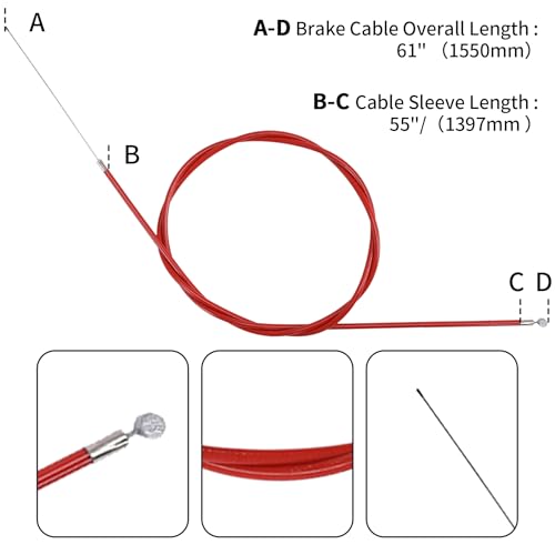 Image of 7 /8 inch 22mm Left & Right Brake Handle Levers and 61in Mini Bike Brake Cable fit for Coleman CT100U CC100X Baja Doodle Bug DB30 Motovox MBX10 MBX11 Monster Moto MMB80 97cc 98cc Powersport Parts