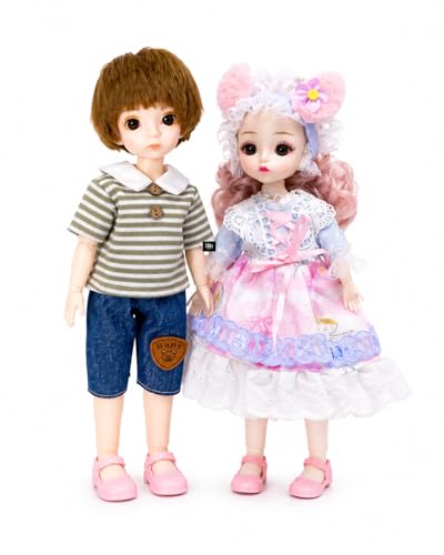 Image of DSR 30 CM Fashion Doll Pair for Kids | Boy & Girl Dolls with Movable Joints | Plastic Toy (Boy & Girl Doll Set)