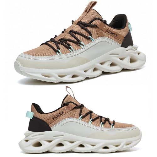 GSLMOLN Men Walking Breathable Shoes Athletic Sneakers for Workout Gym & Daily Running Comfortable Cushioned Midsole