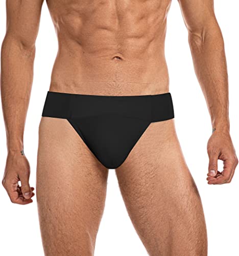 Men's Thong Dance Belt,Wide Elastic Waistband(W23402-06-M) Black